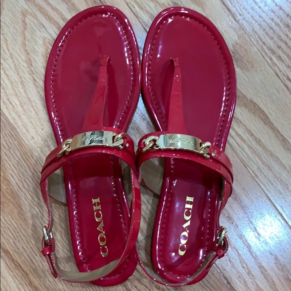 Red coach sandals